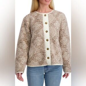 NWT Lucky Brand Faux Shearling Button Front Jacket Small